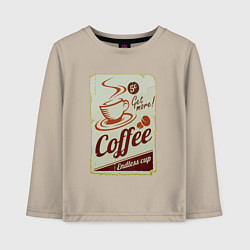 Лонгслив хлопковый детский Coffee Cup Retro, цвет: миндальный
