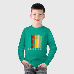 Лонгслив хлопковый детский Volleyball Color, цвет: зеленый — фото 2