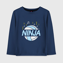 Лонгслив хлопковый детский Volleyball Ninja, цвет: тёмно-синий