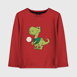 Лонгслив хлопковый детский Volleyball Dinosaur, цвет: красный