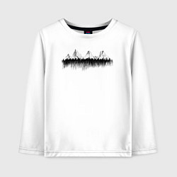 Лонгслив хлопковый детский Горные Походы в Линиях и Точках, цвет: белый