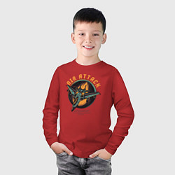 Лонгслив хлопковый детский Воздушная Аттака, цвет: красный — фото 2