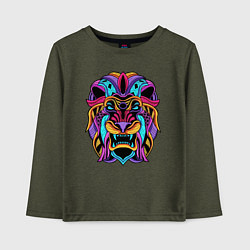 Лонгслив хлопковый детский Color lion Neon, цвет: меланж-хаки