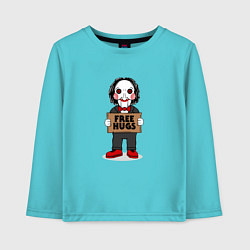 Лонгслив хлопковый детский Free Billy Hugs, цвет: бирюзовый