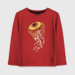 Лонгслив хлопковый детский Морская медуза, цвет: красный