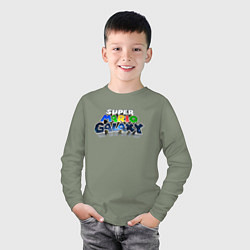 Лонгслив хлопковый детский Super Mario Galaxy logo, цвет: авокадо — фото 2
