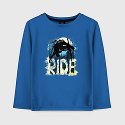 Лонгслив хлопковый детский Ride Ski, цвет: синий