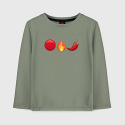 Лонгслив хлопковый детский Emoji RHCP, цвет: авокадо