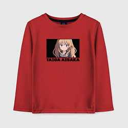 Лонгслив хлопковый детский Удивлённая Тайга Торадора, цвет: красный