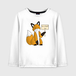 Лонгслив хлопковый детский I am a stupid fox, цвет: белый