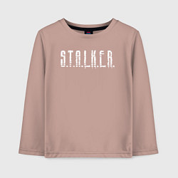 Лонгслив хлопковый детский S T A L K E R - Logo, цвет: пыльно-розовый
