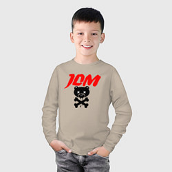 Лонгслив хлопковый детский JDM Bear Japan, цвет: миндальный — фото 2