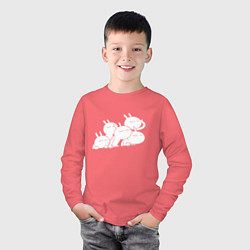 Лонгслив хлопковый детский Компашка зайцев Tuzki, цвет: коралловый — фото 2