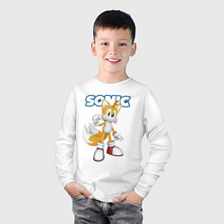 Лонгслив хлопковый детский Майлз Тейлз Прауэр Sonic Видеоигра, цвет: белый — фото 2