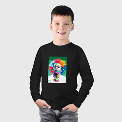 Лонгслив хлопковый детский Реал - Марсело, цвет: черный — фото 2