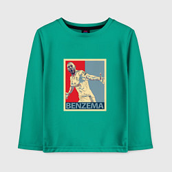 Лонгслив хлопковый детский Madrid - Benzema, цвет: зеленый