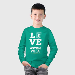 Лонгслив хлопковый детский Aston Villa Love Classic, цвет: зеленый — фото 2