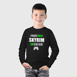Лонгслив хлопковый детский Skyrim I Paused, цвет: черный — фото 2