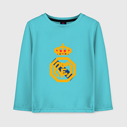 Лонгслив хлопковый детский Football - Real Madrid, цвет: бирюзовый