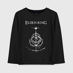 Лонгслив хлопковый детский КОЛЬЦА ЭЛДЕНА БЕЛЫЕ ELDEN RING, цвет: черный