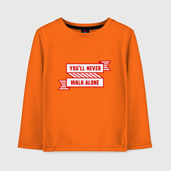 Лонгслив хлопковый детский Never Walk Alone - Liverpool, цвет: оранжевый