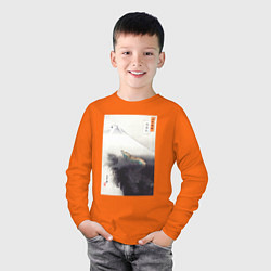 Лонгслив хлопковый детский Ryu Shoten Гора Фудзи и дракон, цвет: оранжевый — фото 2