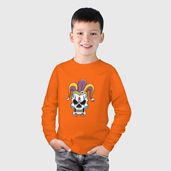 Лонгслив хлопковый детский Skull Joker, цвет: оранжевый — фото 2