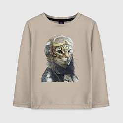 Детский лонгслив Кот - пилот The pilot Cat