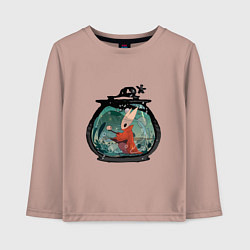 Лонгслив хлопковый детский Хорнет и ткачи, цвет: пыльно-розовый