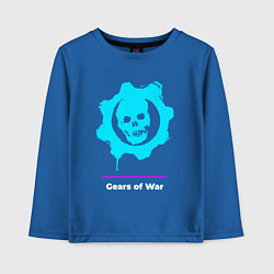 Лонгслив хлопковый детский Gears of War в неоновых цветах, цвет: синий