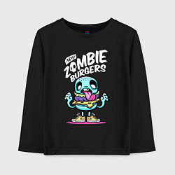 Лонгслив хлопковый детский Zombie burgers Зомби-бургеры, цвет: черный