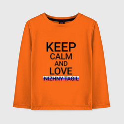 Лонгслив хлопковый детский Keep calm Nizhny Tagil Нижний Тагил, цвет: оранжевый