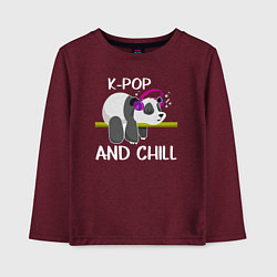 Детский лонгслив Панда на кей попе и расслабоне