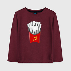 Детский лонгслив Картошка Фри Клавиши Фортепиано