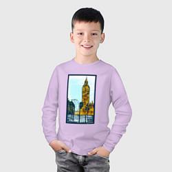 Лонгслив хлопковый детский Лондон London, цвет: лаванда — фото 2