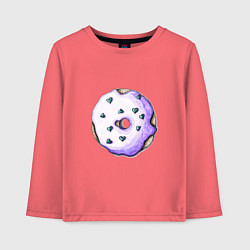 Лонгслив хлопковый детский Сиреневый пончик, цвет: коралловый