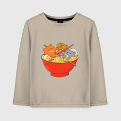 Детский лонгслив THREE CATS EATING NOODLES