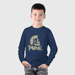 Лонгслив хлопковый детский Punk Skull, цвет: тёмно-синий — фото 2