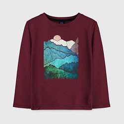 Детский лонгслив Большие горы и маленький медведь