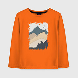 Лонгслив хлопковый детский Две медведя на скале, цвет: оранжевый