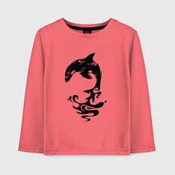 Лонгслив хлопковый детский Чёрный Дельфин, цвет: коралловый