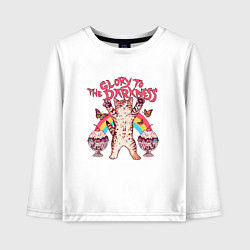 Лонгслив хлопковый детский Glory to the Darkness, цвет: белый