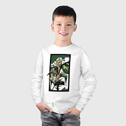 Лонгслив хлопковый детский ЗОРО САМУРАЙ ИЗ ВАН ПИСА, цвет: белый — фото 2