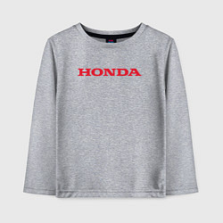 Лонгслив хлопковый детский HONDA ХОНДА LOGO спина, цвет: меланж