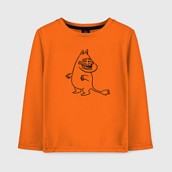 Лонгслив хлопковый детский Муми-Троллфейс, цвет: оранжевый