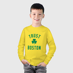Лонгслив хлопковый детский Trust Boston, цвет: желтый — фото 2