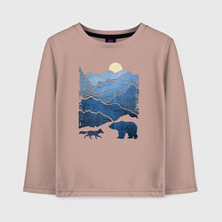 Детский лонгслив Животные в горах