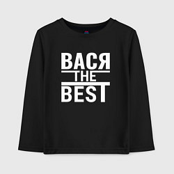 Лонгслив хлопковый детский ВАСЯ THE BEST!, цвет: черный