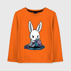 Детский лонгслив Зайчонок обнял клубки The bunny hugged the balls