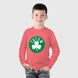 Лонгслив хлопковый детский Boston - Tatum, цвет: коралловый — фото 2